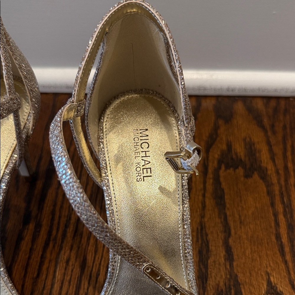 Michael Kors Sparkling Silver Ankle Strap Heels - image 3